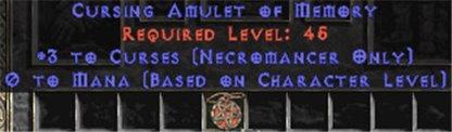 Necromancer Amulet - 3 Curses & 0.75 MPL - East Ladder