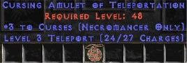 Necromancer Amulet - 3 Curses & Teleport - West Non-Ladder