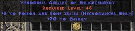 Necromancer Amulet - 3 P&B Spells & 30 Energy - West Non-Ladder