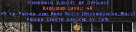 Necromancer Amulet - 3 P&B Spells & 75% PLR - West Non-Ladder