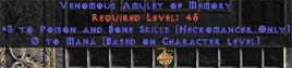 Necromancer Amulet - 3 P&B Spells & 0.75 MPL - West Non-Ladder