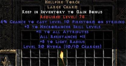 Necromancer Hellfire 10-16 Resist All/10-16 Stats - West Ladder