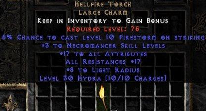 Necromancer Hellfire 17-19 Resist All/17-19 Stats - East HC Ladder