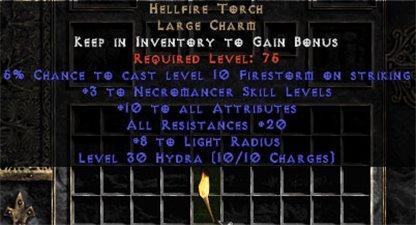 Necromancer Hellfire 20 Resist All/10-16 Stats - West Ladder
