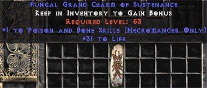 Necromancer Poison & Bone Skills w/ 31-34 Life GC - Europe HC Ladder