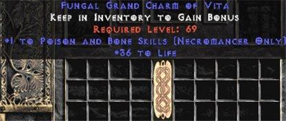 Necromancer Poison & Bone Skills w/ 36-39 Life GC - Europe Ladder