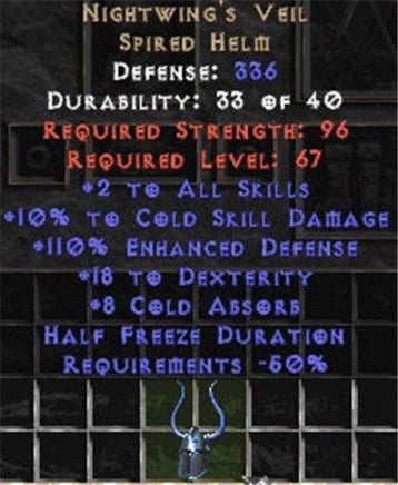 Nightwing's Veil 8-14% to Cold Skill - Europe HC Ladder