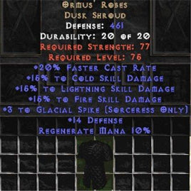 Ormus' Robes +15% to all 3 skills - West Non-Ladder