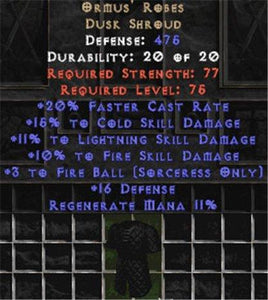 Ormus' Robes +15% to cold skill - West Non-Ladder