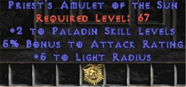 Paladin Amulet - 2 All Pal Skills & 5% AR - Europe Non-Ladder