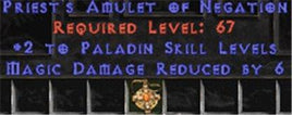 Paladin Amulet - 2 All Pal Skills & 6 MDR - Europe Non-Ladder