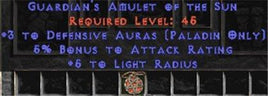 Paladin Amulet - 3 Defensive Auras & 5% AR - West Non-Ladder
