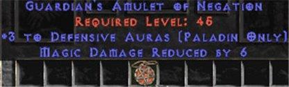 Paladin Amulet - 3 Defensive Auras & 6 MDR - Europe HC Ladder