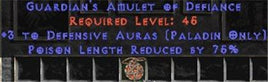 Paladin Amulet - 3 Defensive Auras & 75% PLR - West Non-Ladder