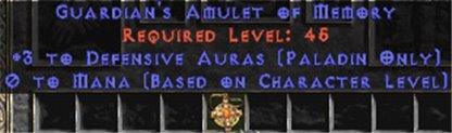 Paladin Amulet - 3 Defensive Auras & 0.75 MPL - West Non-Ladder