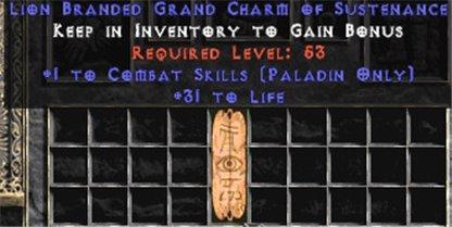 Paladin Combat Skills w/ 31-34 Life GC - East Ladder