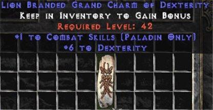 Paladin Combat Skills w/ 6 Dex GC - East HC Ladder