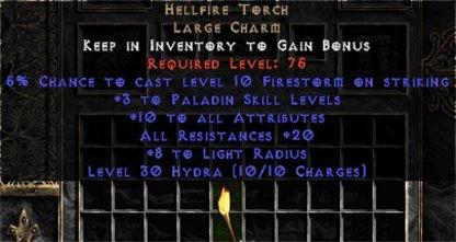 Paladin Hellfire 20 Resist All/10-16 Stats - East Ladder