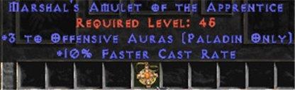 Paladin Amulet - 3 Offensive Auras & 10% FCR - Europe HC Ladder