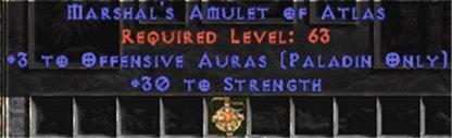 Paladin Amulet - 3 Offensive Auras & 30 Str - East Ladder