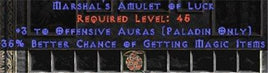 Paladin Amulet - 3 Offensive Auras & 35% MF - Europe Non-Ladder