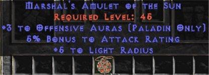 Paladin Amulet - 3 Offensive Auras & 5% AR - East Ladder
