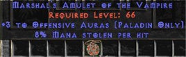 Paladin Amulet - 3 Offensive Auras & 8% ML - West Non-Ladder