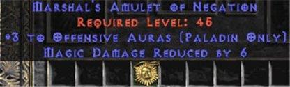 Paladin Amulet - 3 Offensive Auras & 6 MDR - West Ladder