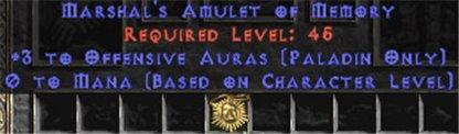 Paladin Amulet - 3 Offensive Auras & 0.75 MPL - East Ladder