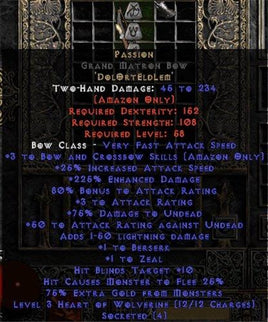 Passion Grand Matron Bow - 225% ED & 80% AR - Perfect - Europe Non-Ladder