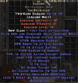Passion Matriarchal Bow - 160-224% ED & 80% AR - Europe Non-Ladder