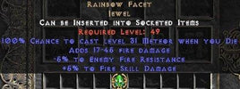 Rainbow Facet - @ Death & +5/-5 Fire - Perfect - West Non-Ladder