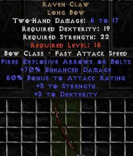Raven Claw - +70% ED - Perfect - West Ladder