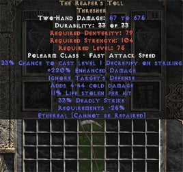 The Reaper's Toll - Ethereal - West Non-Ladder