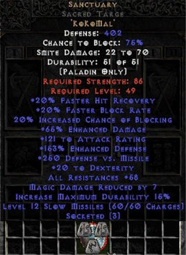 Sanctuary Sacred Targe - 65% ED/121 AR - 50-59 Res - West Non-Ladder