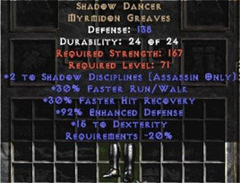 Shadow Dancer +2 Shad. Discp. - West Non-Ladder