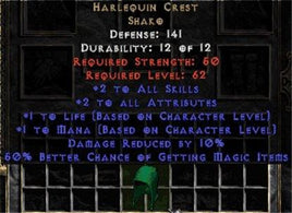 Harlequin Crest Shako - 141 Defense - Perfect - West Non-Ladder