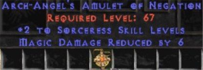 Sorceress Amulet - 2 All Sorc Skills & 6 MDR - West Non-Ladder