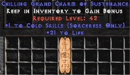 Sorceress Cold Skills w/ 21-29 Life GC - West Non-Ladder
