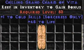 Sorceress Cold Skills w/ 45 Life GC - West Non-Ladder