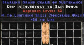 Sorceress Lightning Skills w/ 35 Life GC - West Non-Ladder