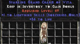 Sorceress Lightning Skills w/ 36-39 Life GC - West Non-Ladder