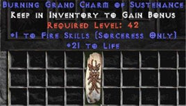 Sorceress Fire Skills w/ 21-29 Life GC - West Non-Ladder