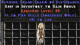 Sorceress Fire Skills w/ 31-34 Life GC - West Non-Ladder