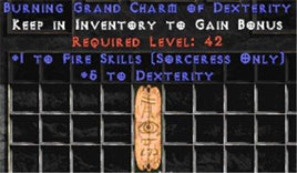 Sorceress Fire Skills w/ 3-5 Dex GC - West Non-Ladder