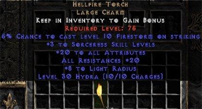 Sorceress Hellfire 20 Resist All/20 Stats - East HC Ladder