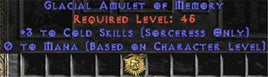 Sorceress Amulet - 3 Cold Spells & 0.75 MPL - West Non-Ladder