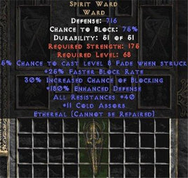 Spirit Ward - Ethereal - 30/40/11/180 - Perfect - West Non-Ladder