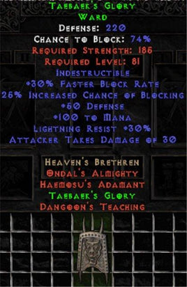 Taebaek's Glory - 220 Def - Perfect - West Non-Ladder