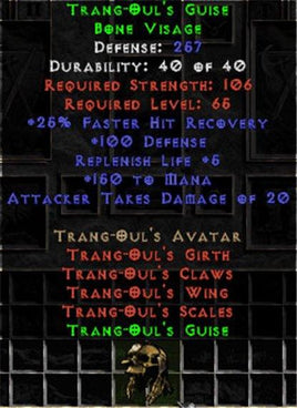 Trang-Oul's Guise - 257 Def, +100 Def - Perfect - West Non-Ladder